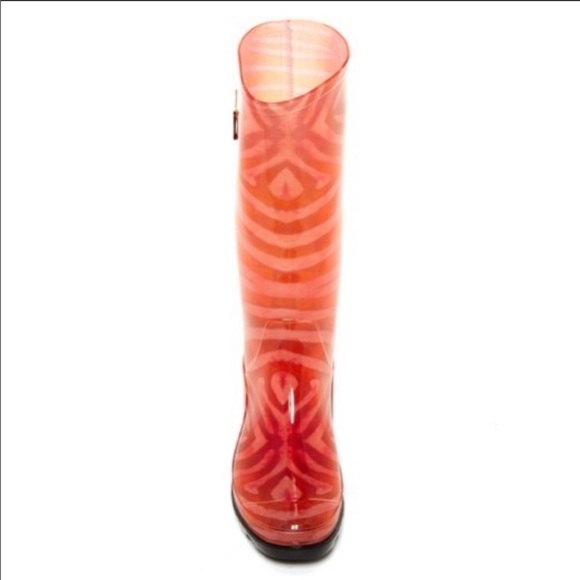 HP! NWT NICOLE MILLER Coral Sashimi Rain Boots - Picture 7 of 8